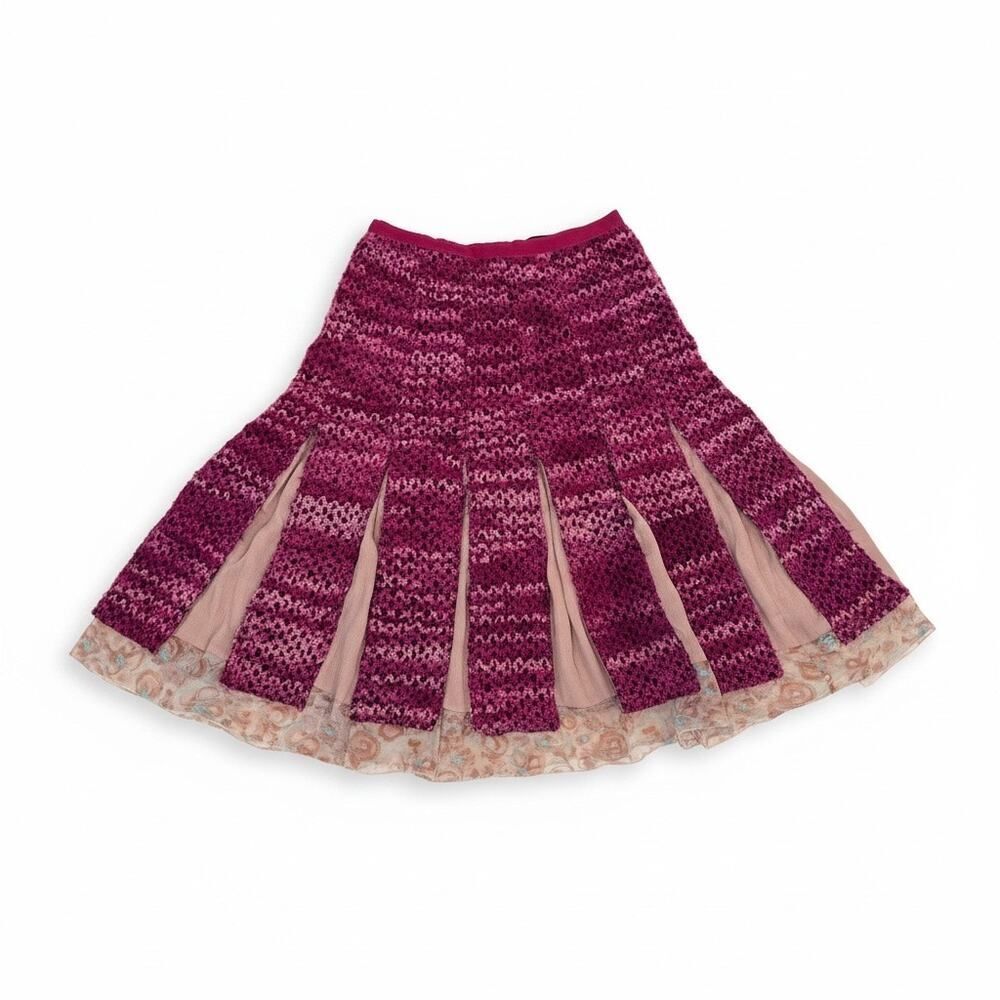 Louis Vuitton FW2006 Marc Jacobs Runway Bouclé Knit Tweed Chiffon Skirt 36